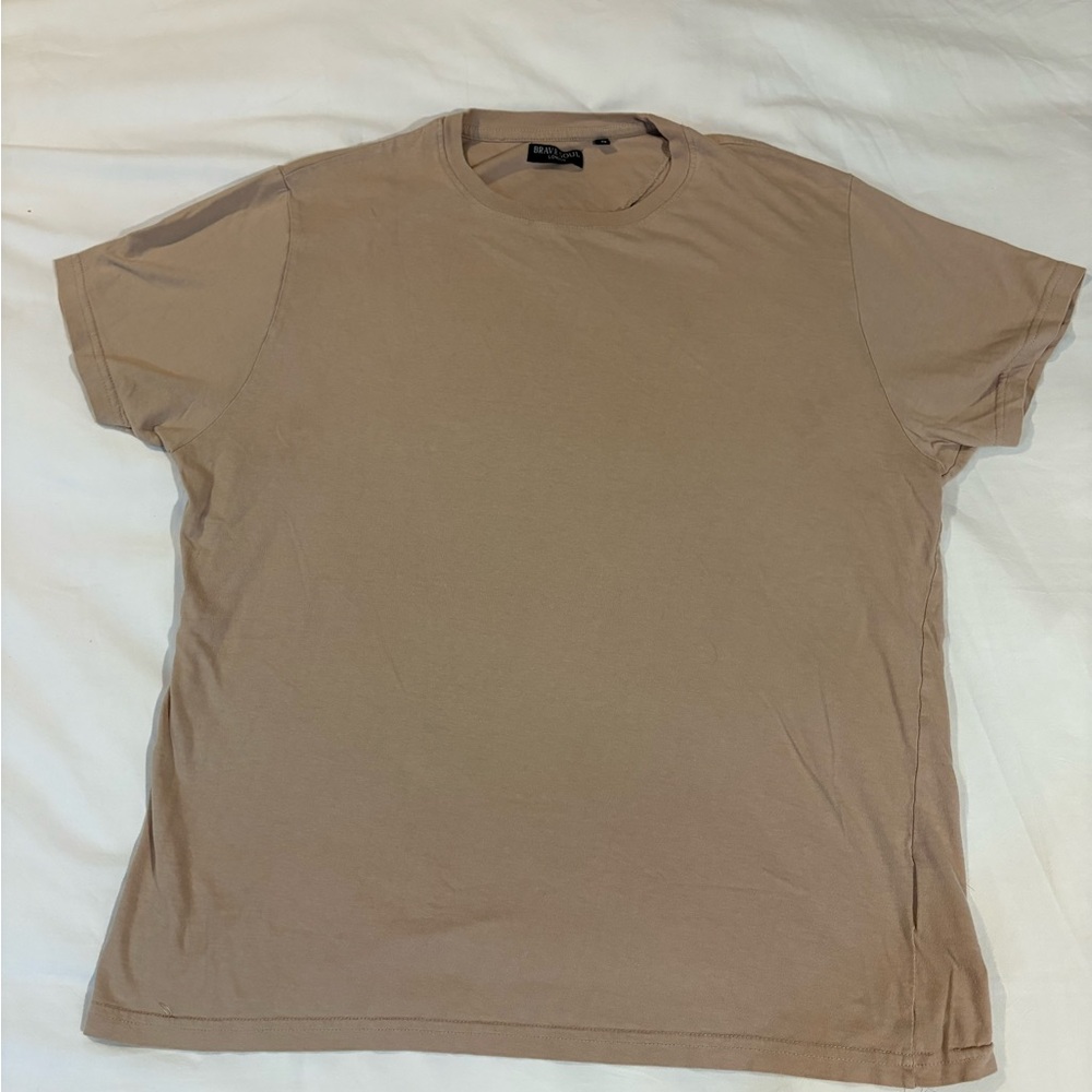 Brave Soul Men's Beige Short Sleeve Tee